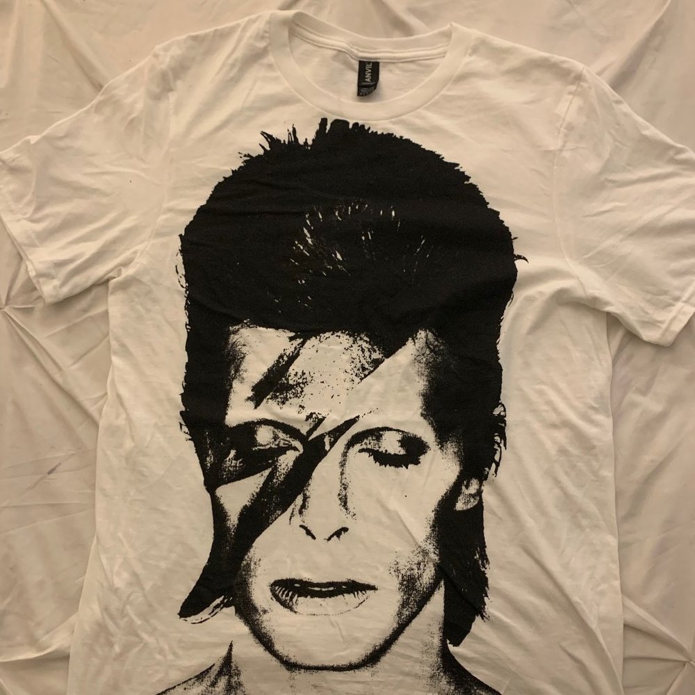 David Bowie white t-shirt Small